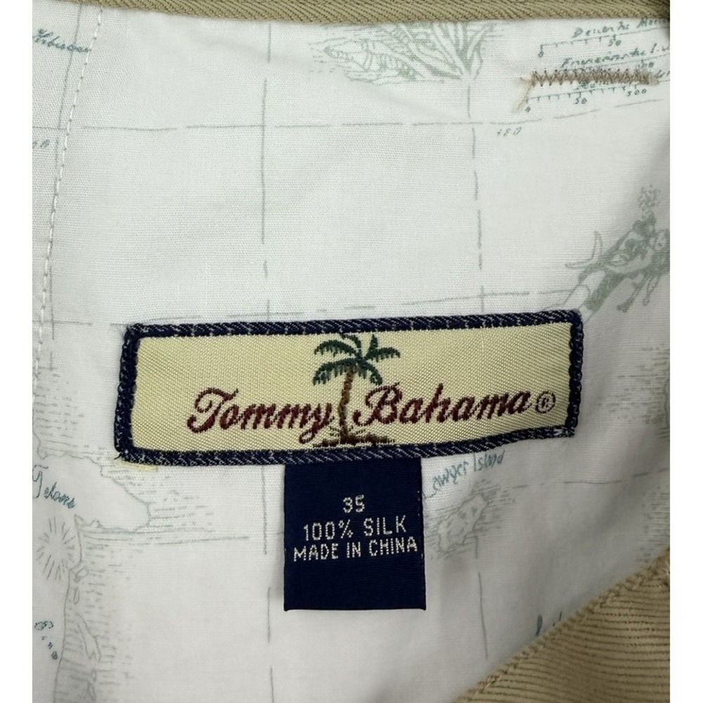 Tommy Bahama Relax Shorts Mens 100% Silk Pleated Khaki Chino Summer, Size 35 - Picture 4 of 7